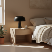 Black Mushroom-Shaped Accent Lamp