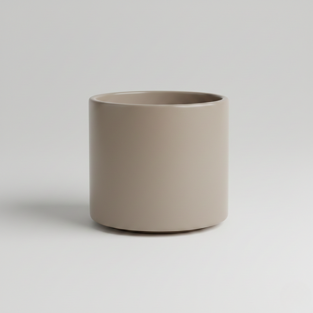 Matte Cylindrical Ceramic Planter